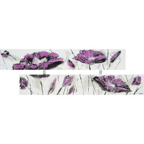 2-luik met paarse bloemen